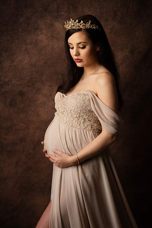 Princess crown in maternity photoshoot Leeds 